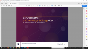 Co-Creating the UBC Knowledge Exchange. A collaborator in the UBC Innovation Hub