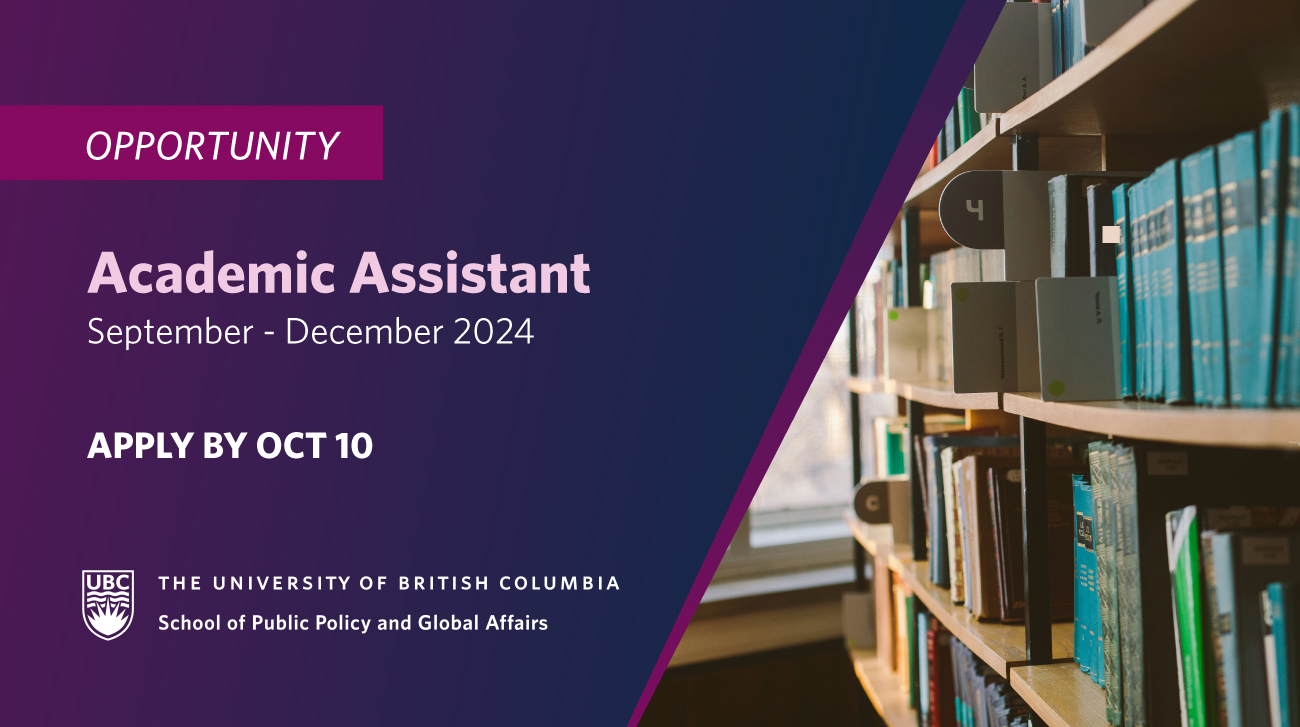 Job Opportunity Academic Assistant School Of Public Policy And 