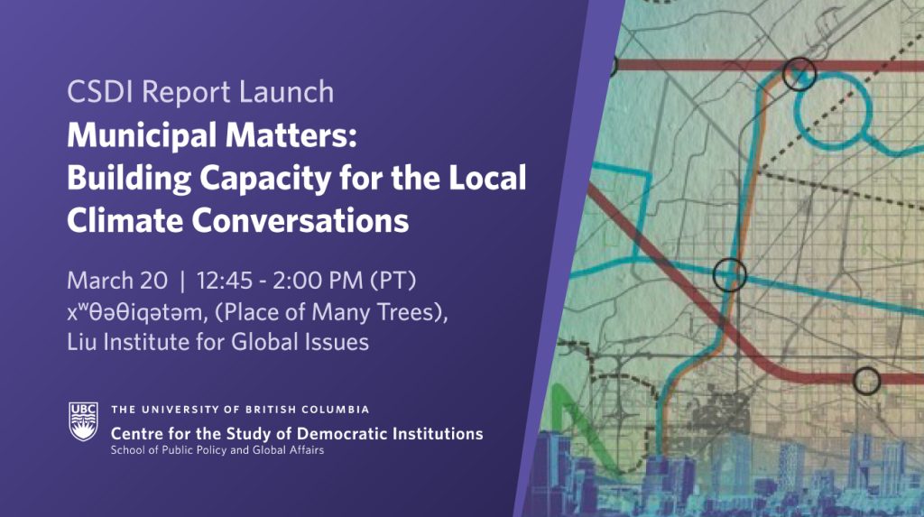 MAR 20 CSDI Municipal Matters: Building Capacity for Local Climate Conversations